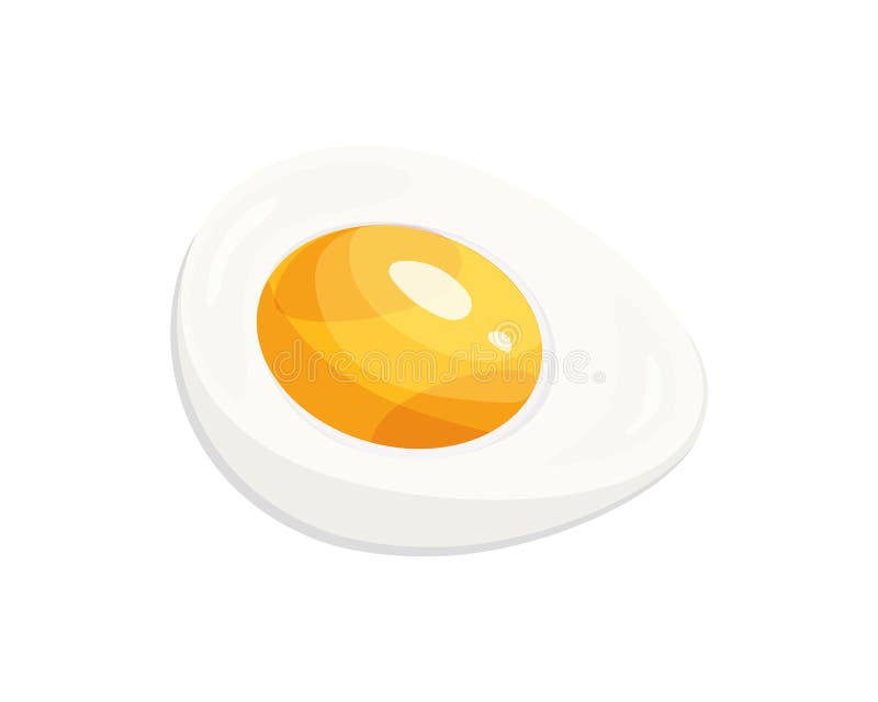 Hard-boiled half egg in flat style. Organic food. stock illustration