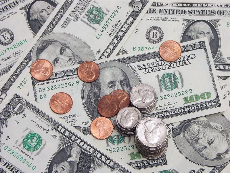 Hard cash stock photo. Image of coins, bank, banknote, business 151182