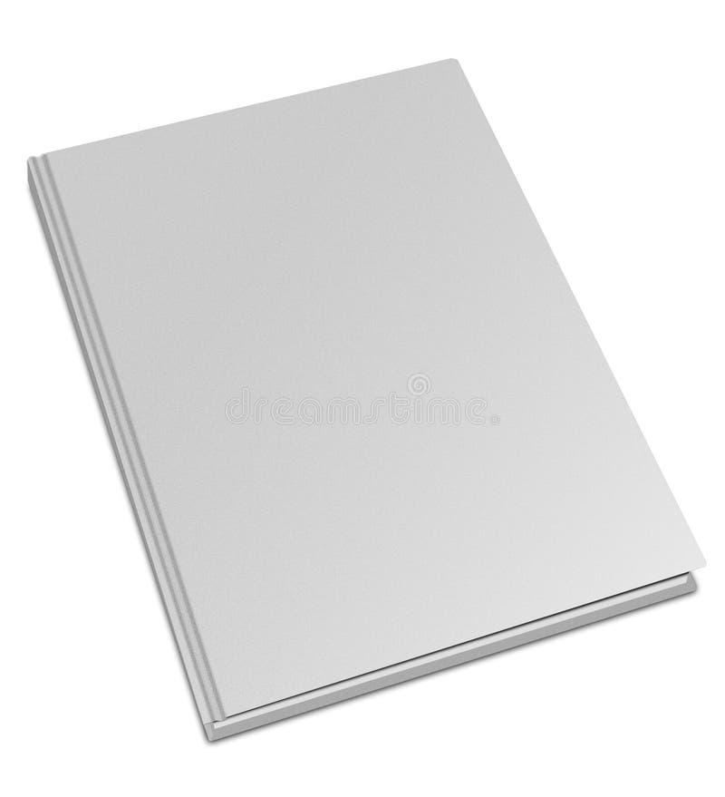 Hard cover white book stock illustration. Illustration of library