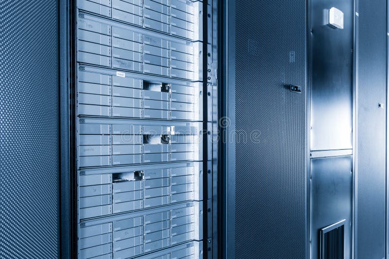 Hard Disk Array Inside Server Rack Stock Photo Image of