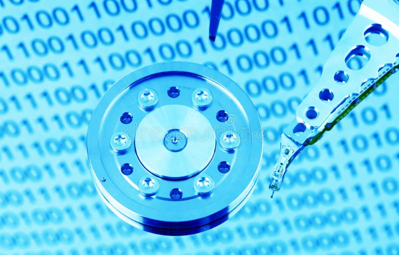 Hard disk of a computer stock photo