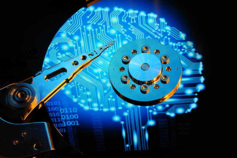 Hard Disk Drive with abstract color reflection. royalty free stock photos