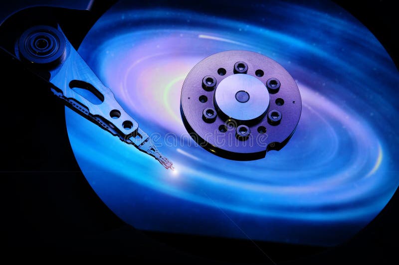 Hard Disk Drive with abstract color reflection. royalty free stock photos
