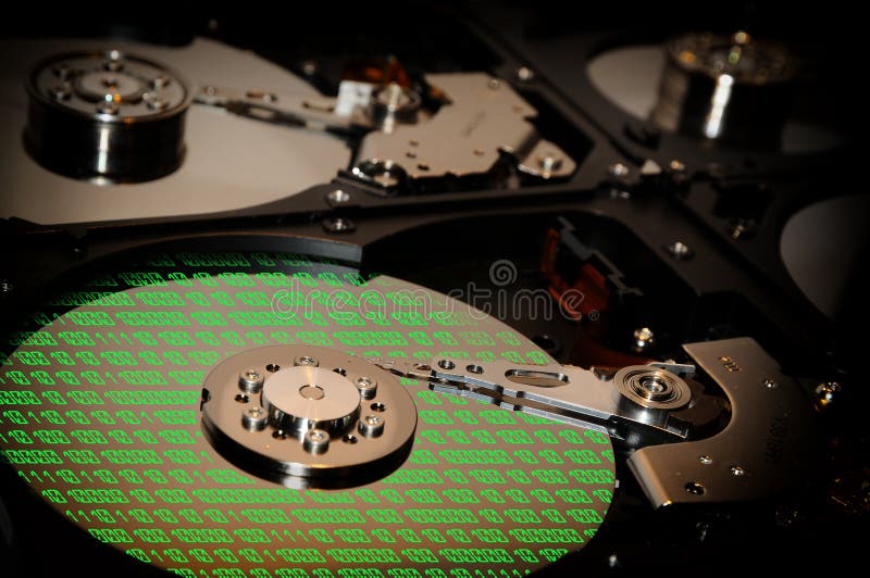 Hard Disk Drive with abstract color reflection. stock images