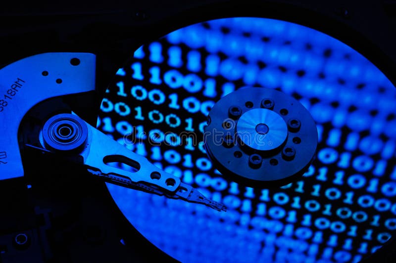 Hard Disk Drive with abstract color reflection. stock photos