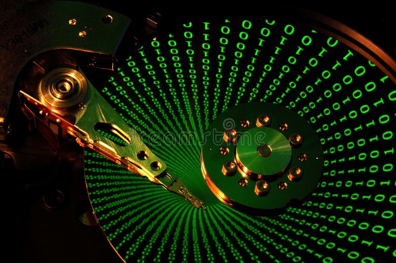 Hard Disk Drive with abstract color reflection. stock photography