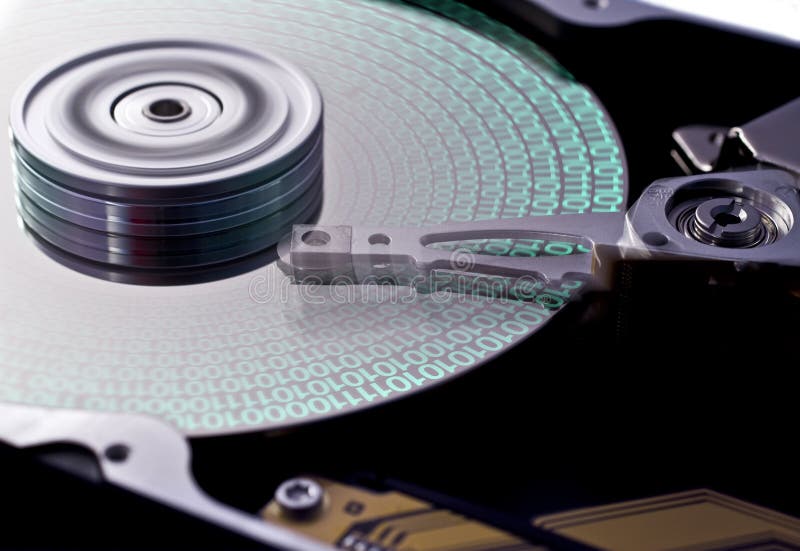 Hard disk drive in close up