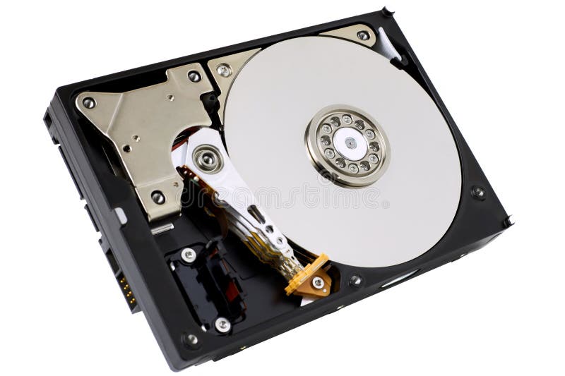 Hard disk drive isolated on white background.