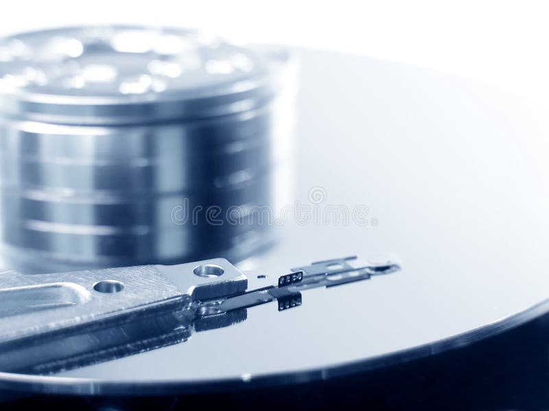 Hard drive details closeup view. Mirroring object stock images, royalty-free photos and pictures
