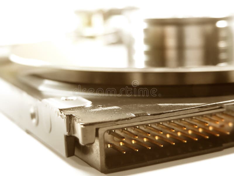 Hard drive details closeup view. Mirroring object stock images, royalty-free photos and pictures