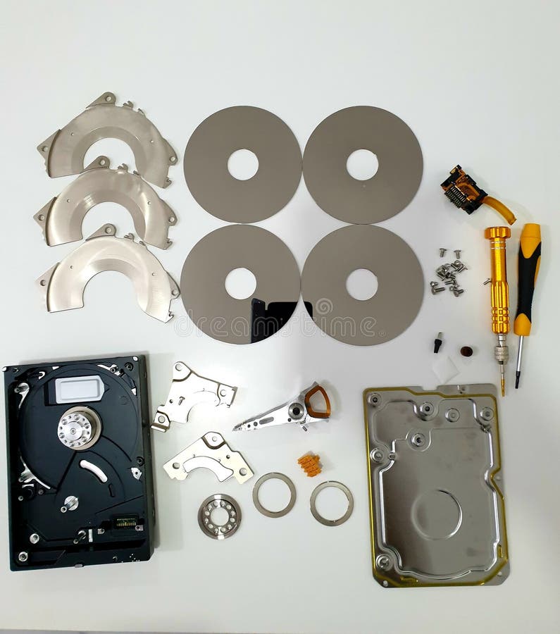Hard Disk Parts, HDD stock photo. Image of lighting 182178420