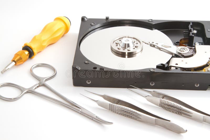 Hard Drive with Surgery Tool Stock Image Image of repairing, disk