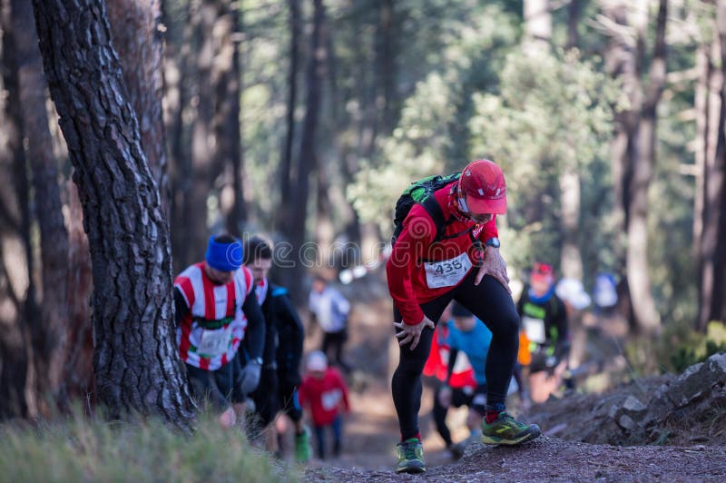Hard Marathon Mountain Race, Climbing Editorial Stock Image Image of