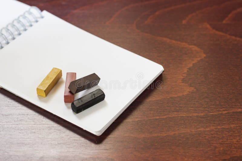 Hard pastel on sketchbook stock image. Image of material 80243665