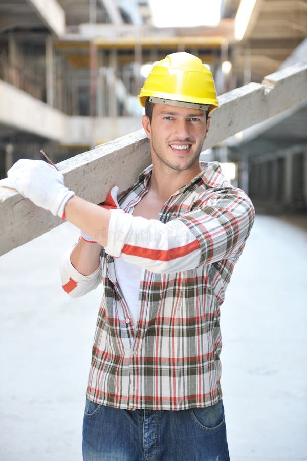 Hard worker on construction site