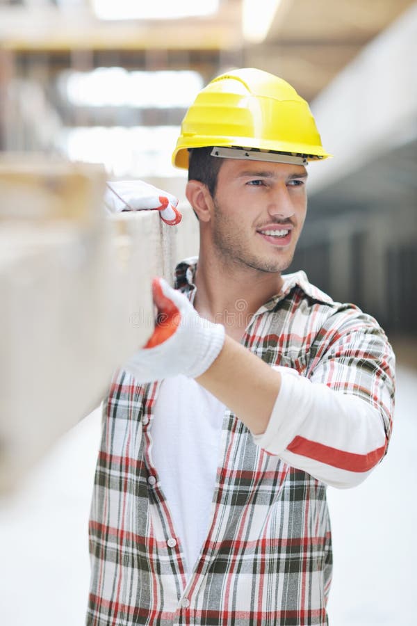 Hard worker on construction site