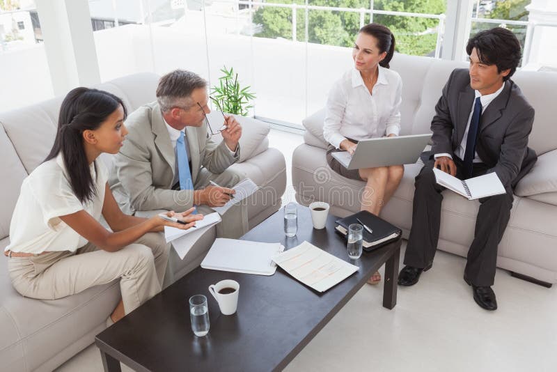 Hard Working Business People Sitting Down Stock Image Image of