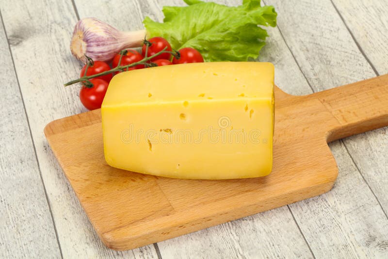 Hard Yellow Tasty Cheese Brick Stock Photo Image of table, swiss