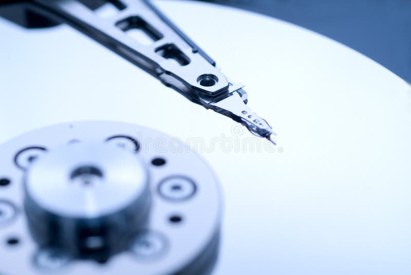 Close up macro of an opened computer harddrive. Close up macro of an opened computer harddrive.