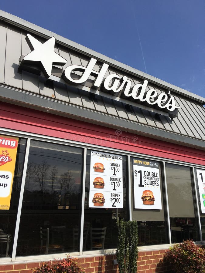 Hardee`s Fast Food Restaurant Storefront Editorial Stock Photo Image