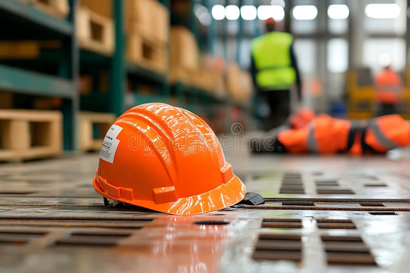 Hardhat on the Floor royalty free illustration