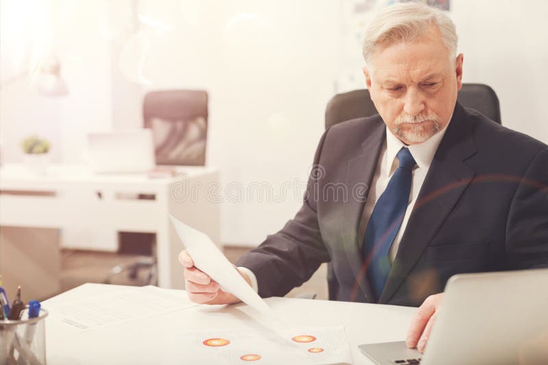 Hardworking Enterprising Employee Busy With His Tasks Stock Image ...