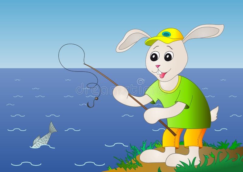 Hare fishing, fish is left