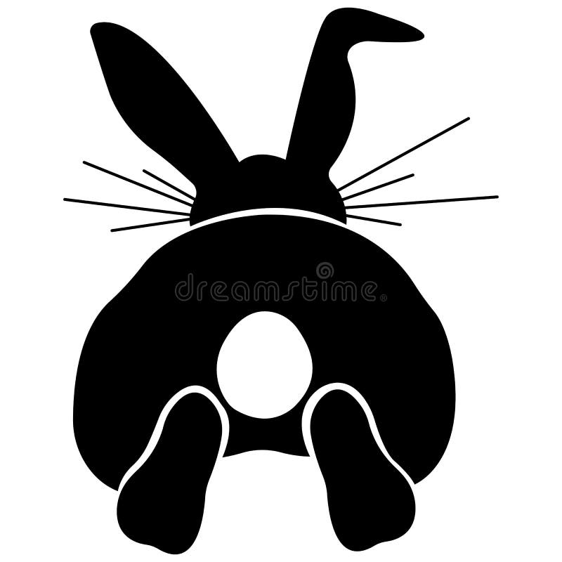 Download Hare Rabbit Silhouette Black Color Back View. Design ...