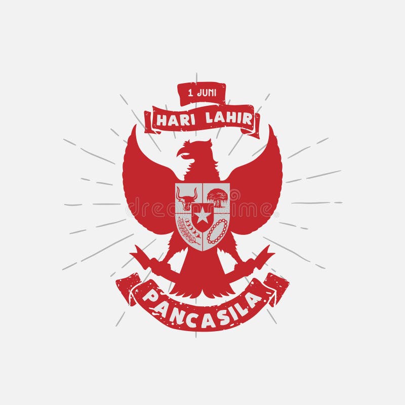 Indonesier Pancasila Tag Vektor Abbildung Illustration Von Indonesien 118502691
