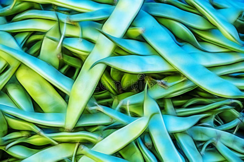 Haricots verts dans le marché photo libre de droits Haricots verts dans le marché photo libre de droits