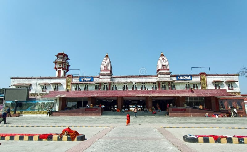 Haridwar Junction Railway station wide angle shot royalty free stock images