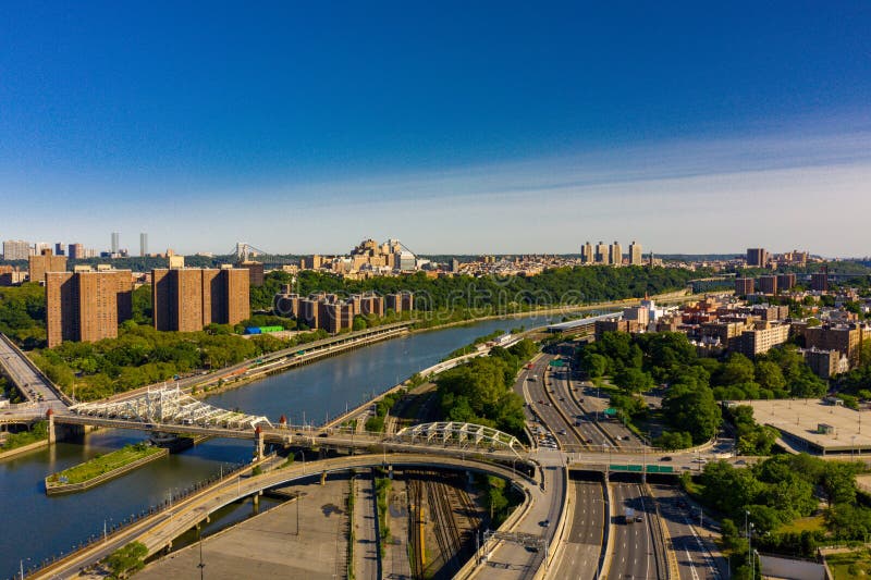 Harlem River between Manhattan and the Bronx Stock Photo Image of
