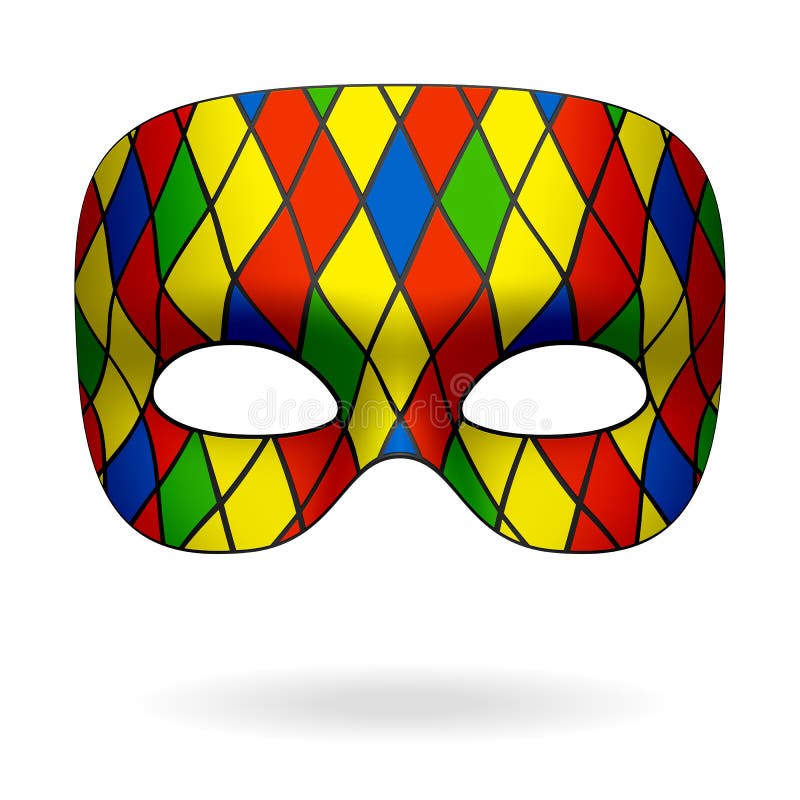 Colorful harlequin mask vector illustration. Colorful harlequin mask vector illustration