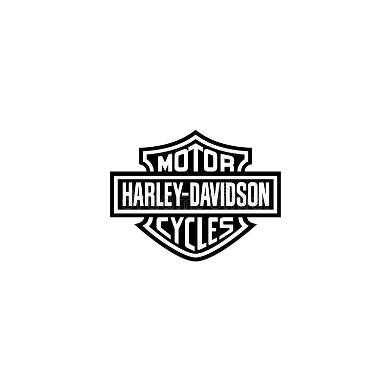 Harley Davidson Logo Editorial Illustrative on White Background ...