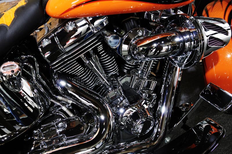 Engine of a Harley Davidson motorcycle . Engine of a Harley Davidson motorcycle .