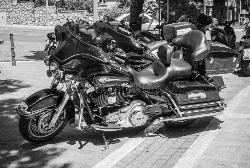 Harley Davidson motorcycles on a street in Dubrovnik