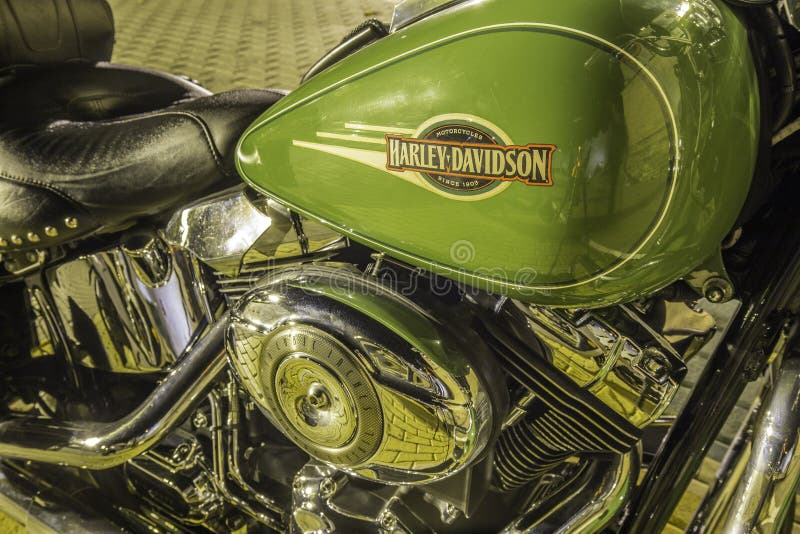 Details of a Classic Harley Davidson Motorcycle Editorial Photo - Image ...