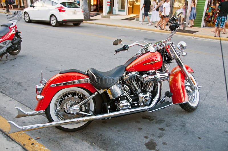 Harley rosso fotografie stock Harley rosso fotografie stock
