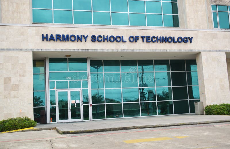Harmony School of Technology Front Entrance in Houston, TX. Editorial