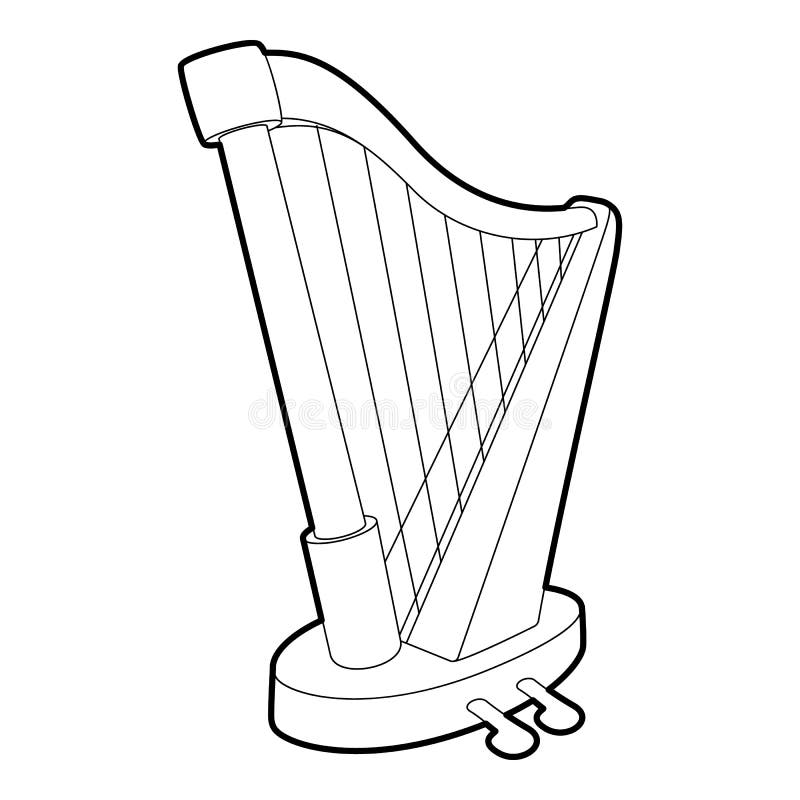 Harp outline icon stock vector. Illustration of single 118926532