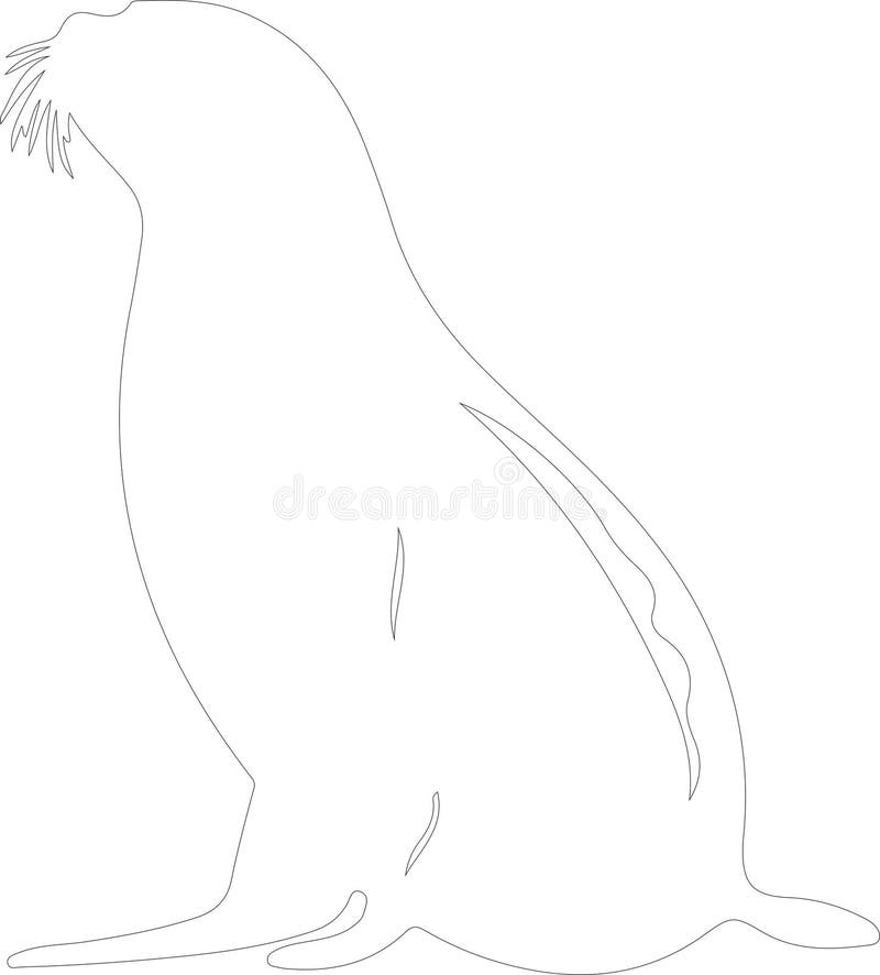 Harp Seal Outline Silhouette Generative Ai Stock Vector - Illustration