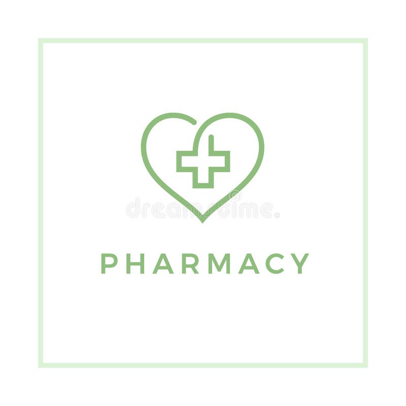 Hart en Dwarsapotheek Logo Template royalty-vrije illustratie Hart en Dwarsapotheek Logo Template royalty-vrije illustratie