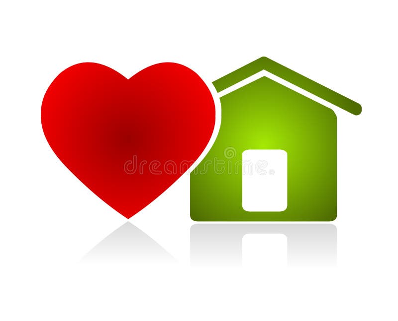 Hart en huis stock illustratie Hart en huis stock illustratie