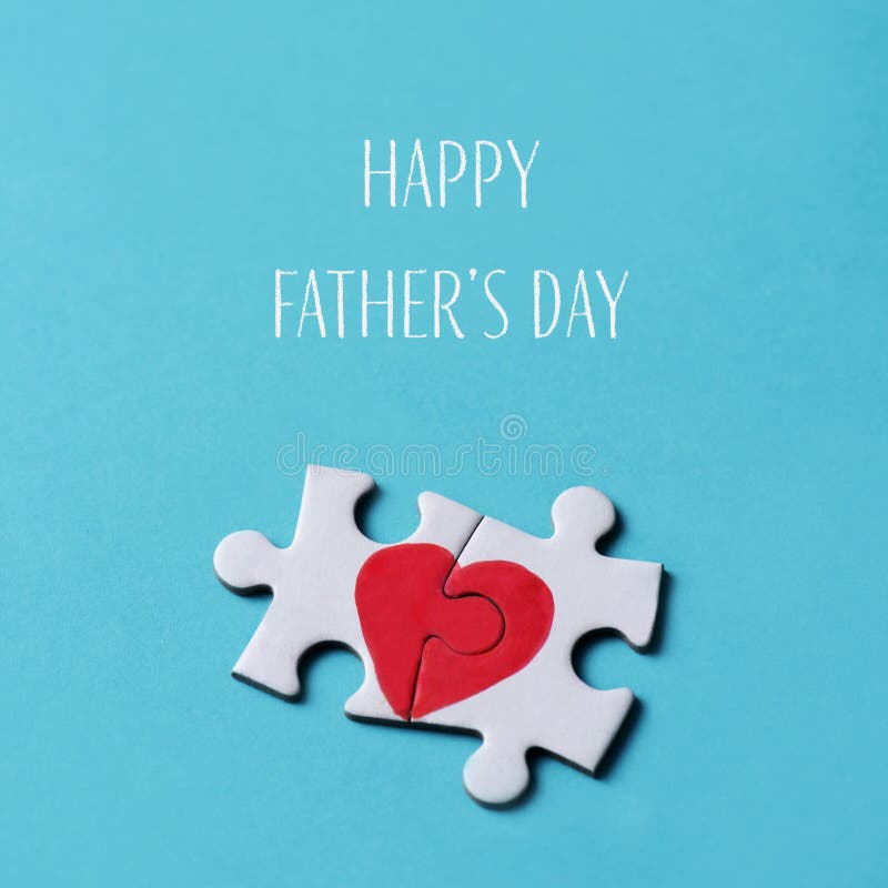 Hart en tekst gelukkige vadersdag stock afbeelding