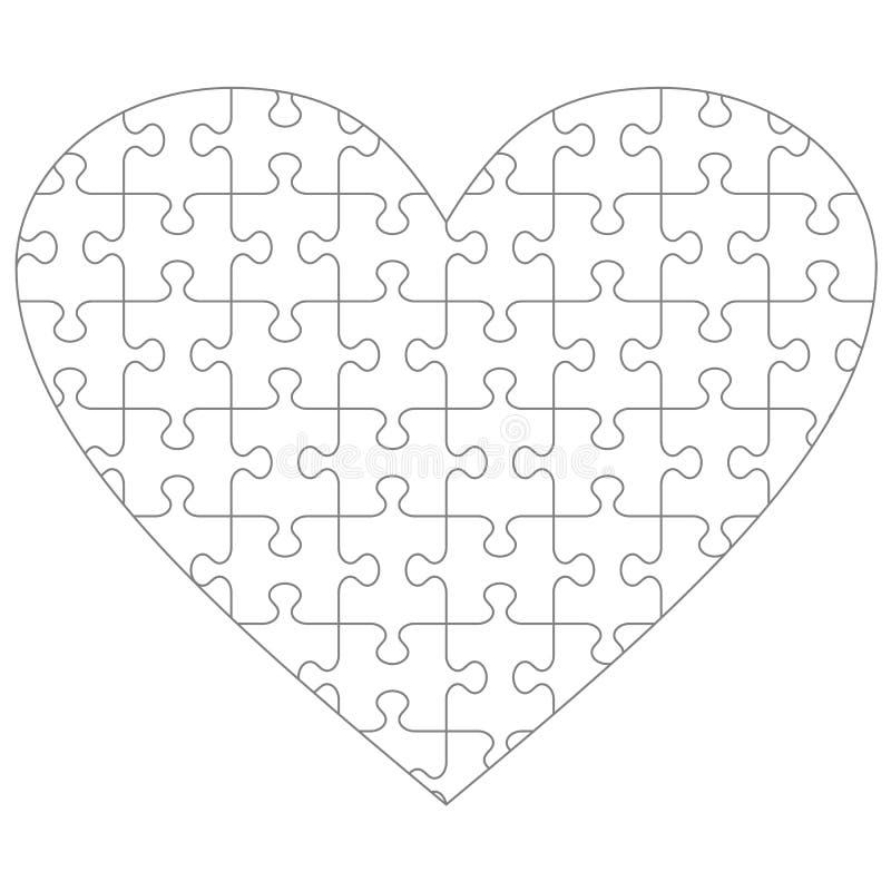 Hart gevormd puzzelmalplaatje