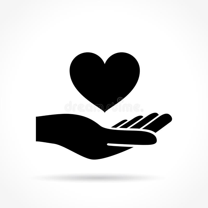Hart in hand pictogram royalty-vrije illustratie Hart in hand pictogram royalty-vrije illustratie