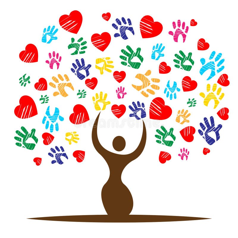 Hart Kleurrijke Middelen Valentine Day And Childhood vector illustratie Hart Kleurrijke Middelen Valentine Day And Childhood vector illustratie