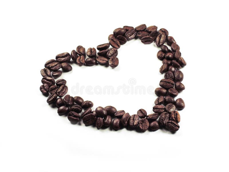 Hart van de close-up van koffiebonen royalty-vrije stock afbeelding Hart van de close-up van koffiebonen royalty-vrije stock afbeelding