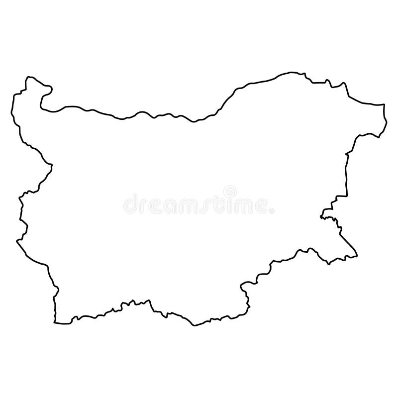Harta generală a formei geografice a graniței Europa de țară a Bulgariei royalty free illustration