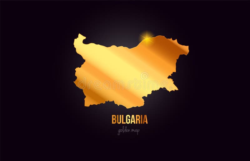 Harta graniței cu Bulgaria în design auriu de culoare auriu stock illustration